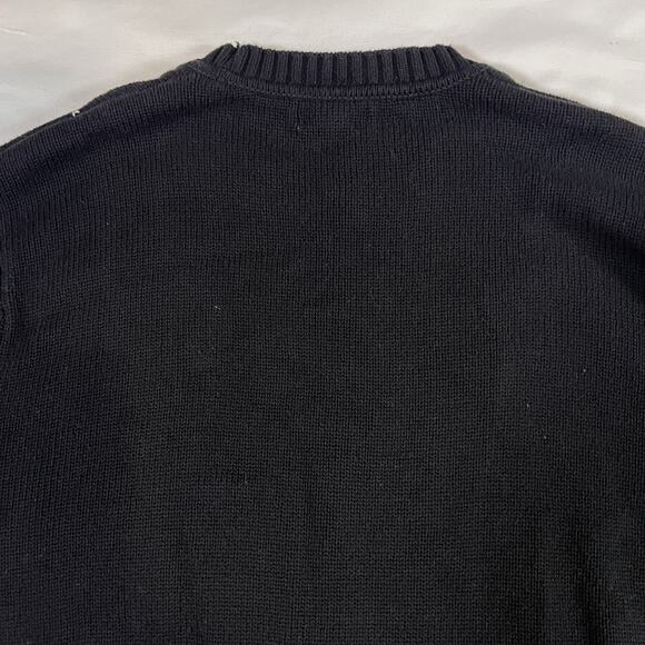 Dockers Christmas Sweater Mens Size M Black Fair Isle Reindeer Knit Pullover VTG - Picture 10 of 12